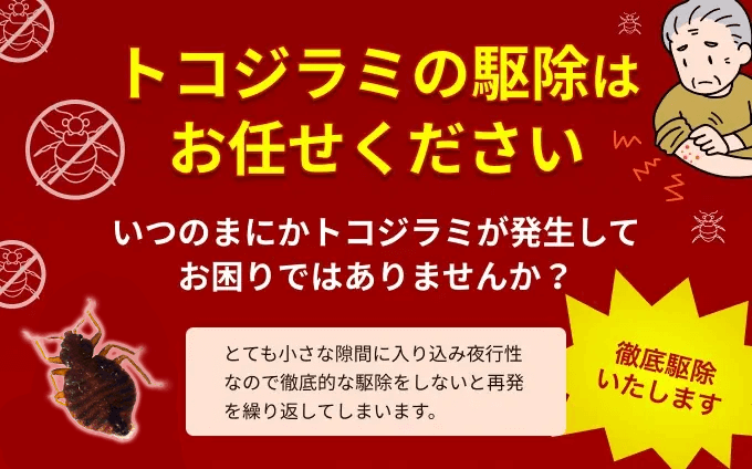 トコジラミの駆除はお任せください！