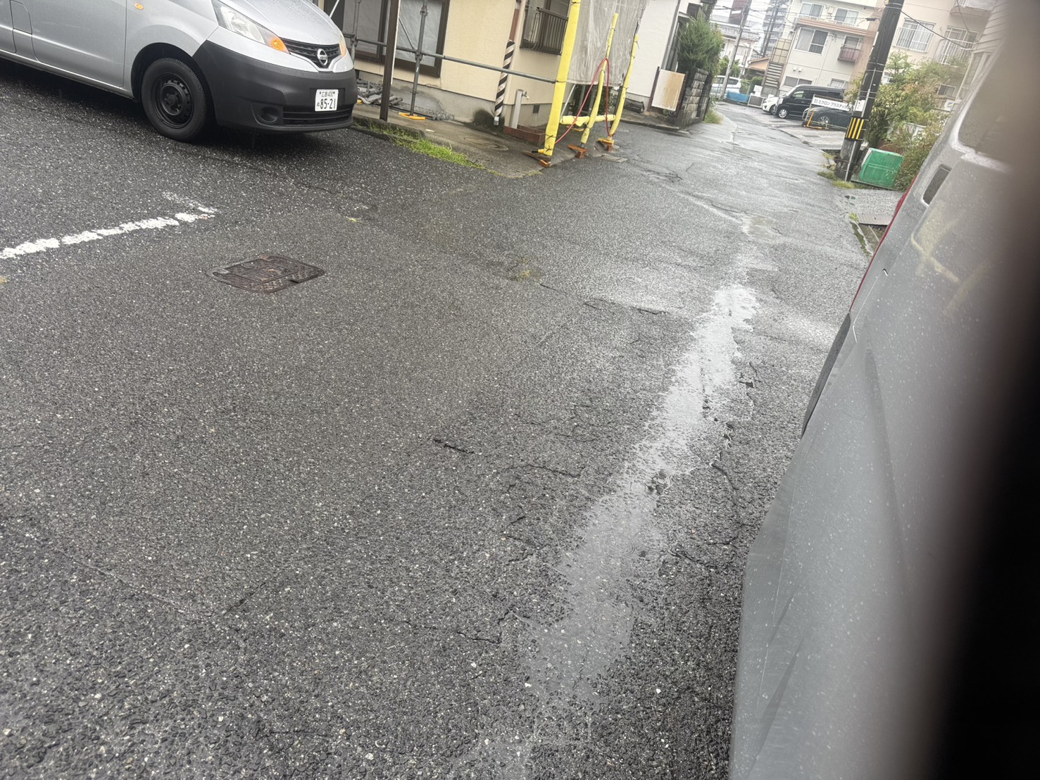 雨に濡れた広島の現場まわり