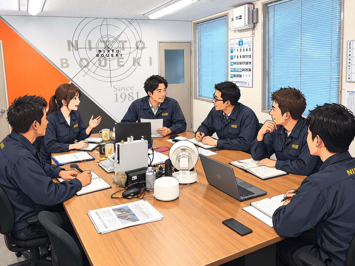 日東防疫の定例ミーティングの様子